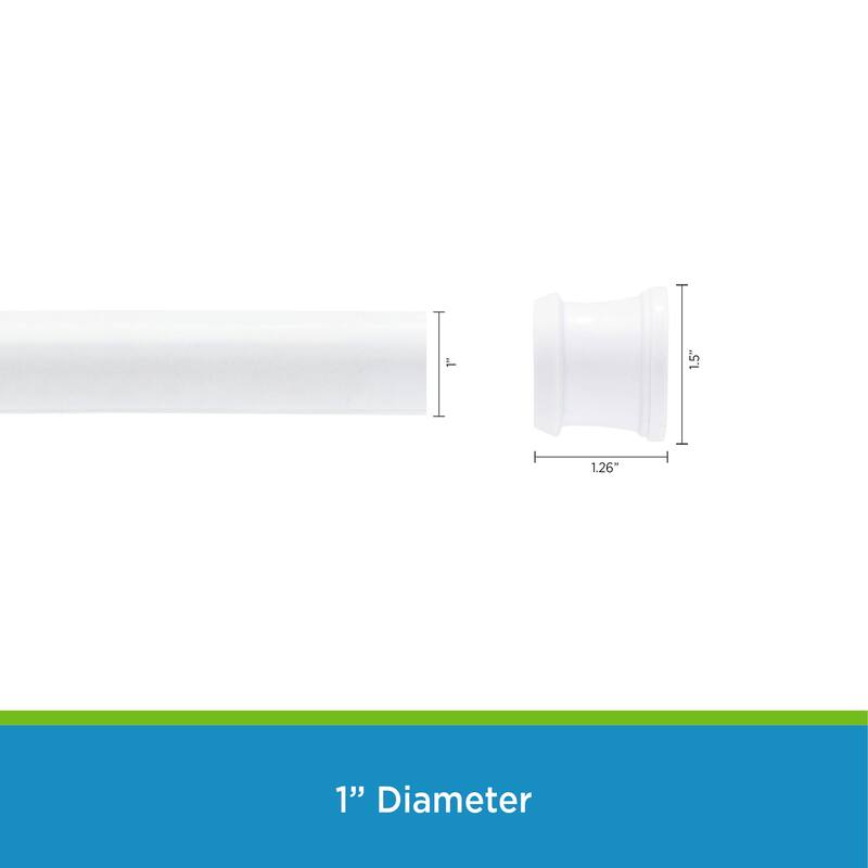 Kenney Twist & Fit No Tools Camlock Tension Shower Curtain Rod, 4272